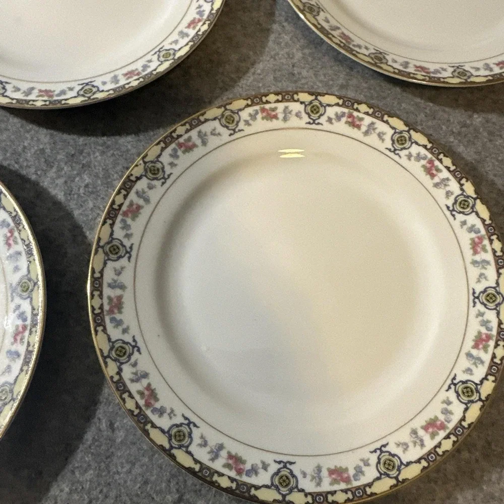 Noritake Nippon Bellefonte Pattern Salad Plates Japan Set of 7 Vintage 1920